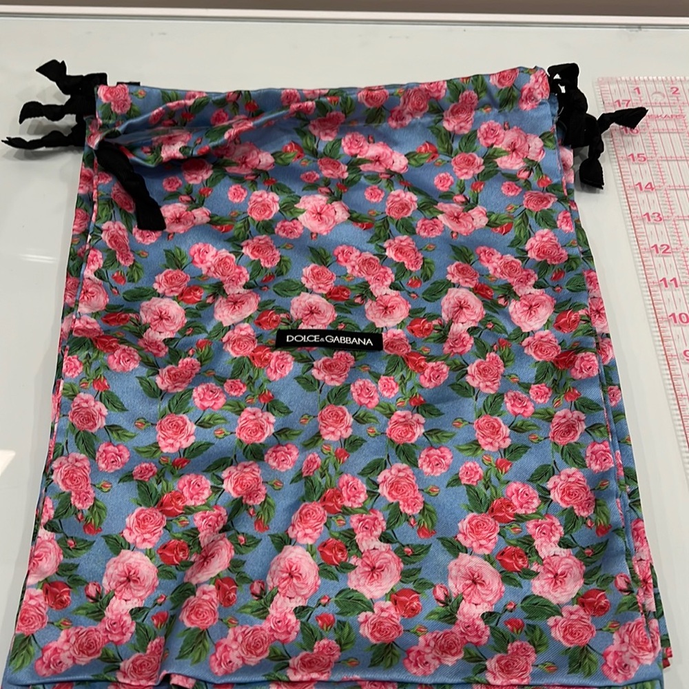 Dolce and Gabbana silk Dustbag with tiny pink roses- all sold individually-